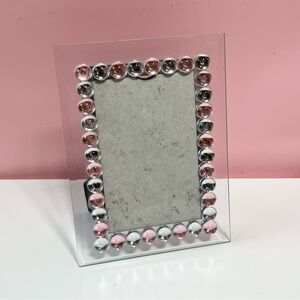 Vintage Y2K 2000s mcbling pink and silver gemstone picture frame